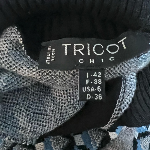 Tricot Chic Sweater Dress Size 6 Turtleneck Made In Italy Modest Old Money Knit - Picture 5 of 7